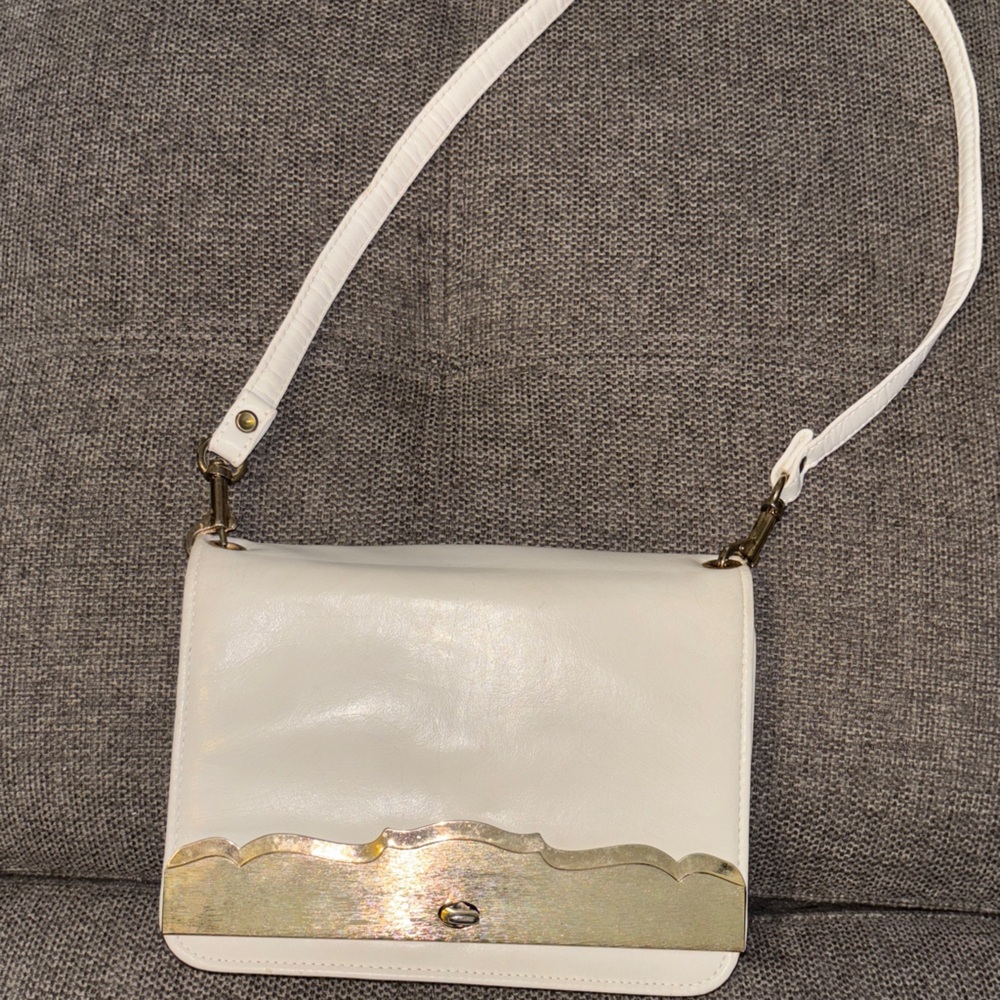 Elegant White and Gold Women's Bag
